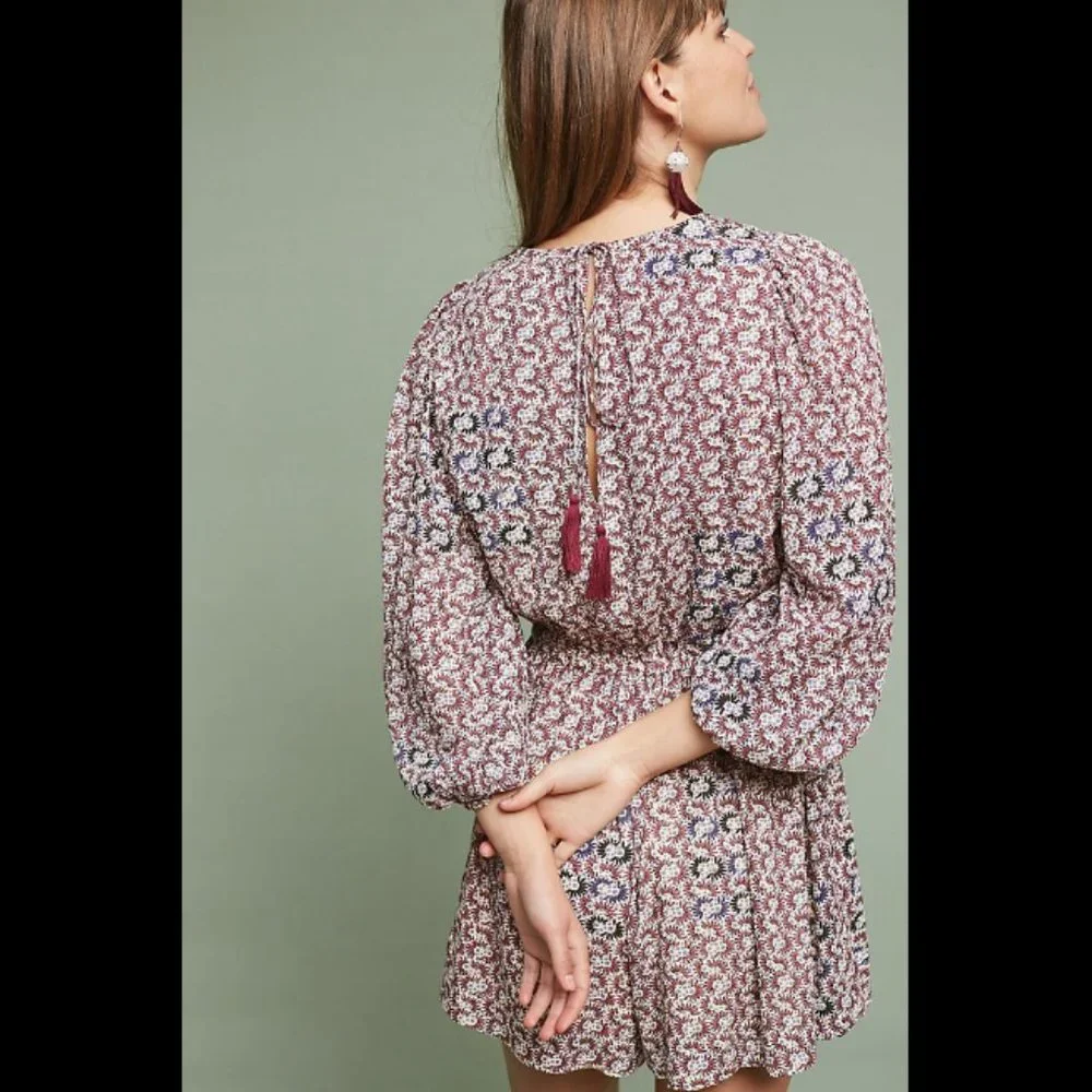 Holding Horses Anthropologie Annamaria Romper Dress Floral Printed XSP
